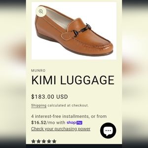 New Munro Kimi Luggage Comfort Leather Loafer 8N Shoes